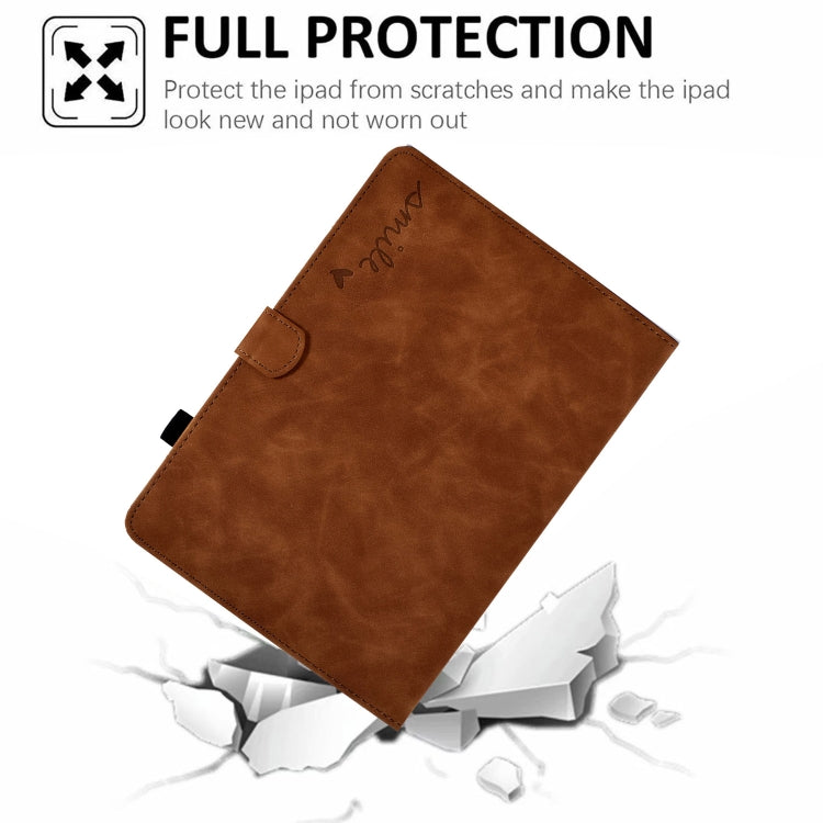 For Lenovo M10 Plus Embossed Smile Flip Tablet Leather Case(Brown) - Lenovo by PMC TechLife | Online Shopping South Africa | PMC TechLife | Buy Now Pay Later Mobicred