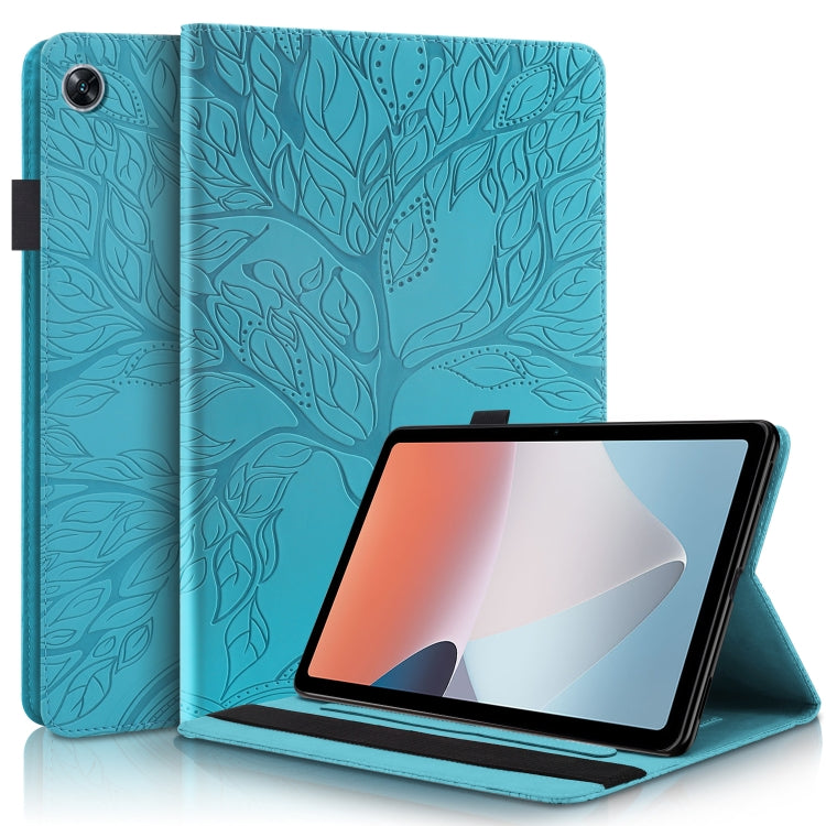 For OPPO Pad Air Life Tree Series Horizontal Flip Leather Tablet Case(Lake Blue) - OPPO by PMC TechLife | Online Shopping South Africa | PMC TechLife | Buy Now Pay Later Mobicred