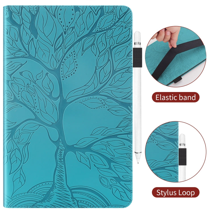 For OPPO Pad Air Life Tree Series Horizontal Flip Leather Tablet Case(Lake Blue) - OPPO by PMC TechLife | Online Shopping South Africa | PMC TechLife | Buy Now Pay Later Mobicred