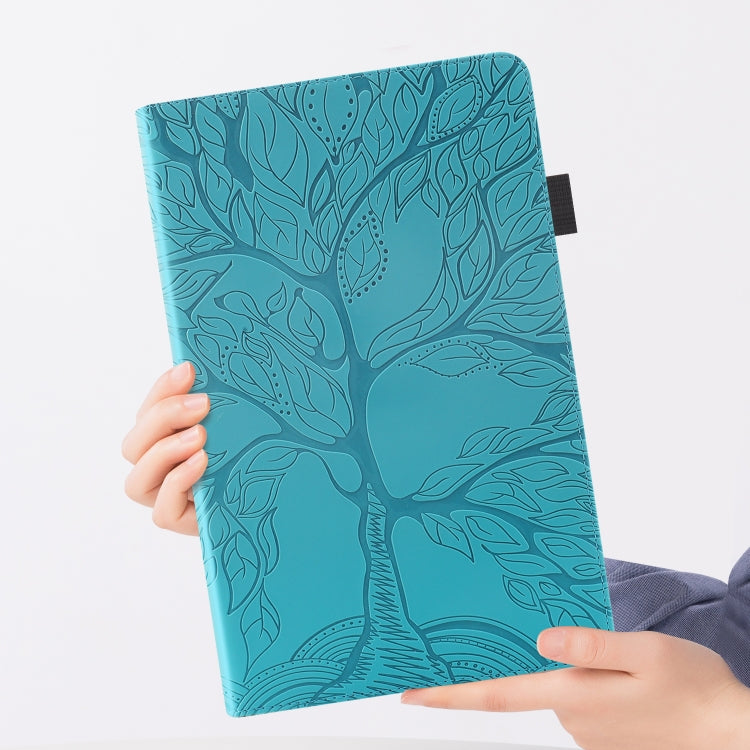 For OPPO Pad Air Life Tree Series Horizontal Flip Leather Tablet Case(Lake Blue) - OPPO by PMC TechLife | Online Shopping South Africa | PMC TechLife | Buy Now Pay Later Mobicred