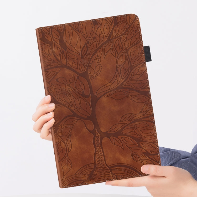 For OPPO Realme Pad X Life Tree Series Horizontal Flip Leather Tablet Case(Brown) - Realme by PMC TechLife | Online Shopping South Africa | PMC TechLife | Buy Now Pay Later Mobicred