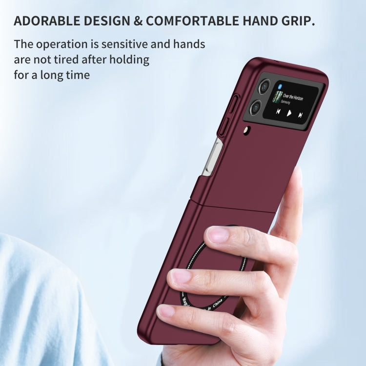 For Samsung Galaxy Z Flip4 Magsafe Magnetic Folding PC Phone Case(Wine Red) - Galaxy Z Flip4 5G Cases by PMC Jewellery | Online Shopping South Africa | PMC Jewellery