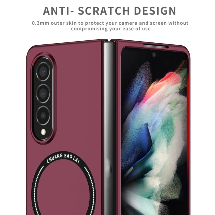 For Samsung Galaxy Z Fold4 Magsafe Magnetic Folding PC Phone Case(Wine Red) - Galaxy Z Fold4 5G Cases by PMC Jewellery | Online Shopping South Africa | PMC Jewellery