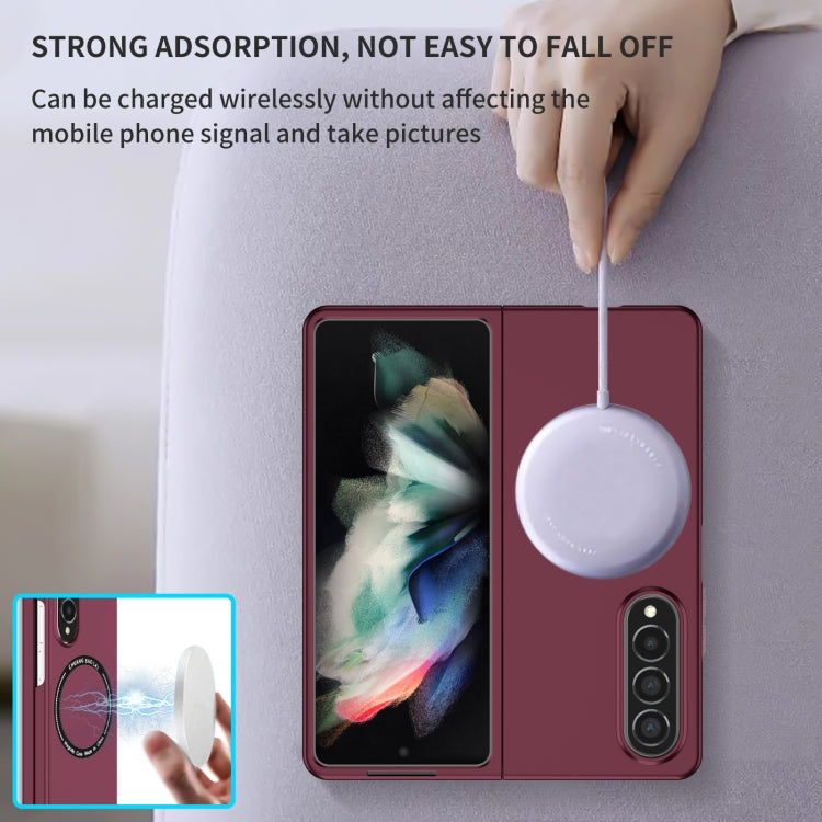 For Samsung Galaxy Z Fold4 Magsafe Magnetic Folding PC Phone Case(Wine Red) - Galaxy Z Fold4 5G Cases by PMC TechLife | Online Shopping South Africa | PMC TechLife