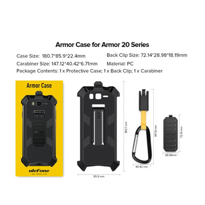 For Ulefone Armor 20WT Ulefone Back Clip Phone Case with Carabiner (Black) - Ulefone Cases by Ulefone | Online Shopping South Africa | PMC Jewellery | Buy Now Pay Later Mobicred