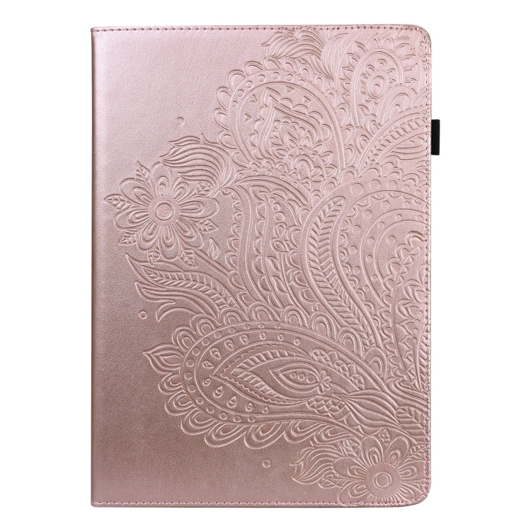For Amazon Kindle Fire 7 2022 Peacock Embossed Pattern Leather Tablet Case(Gold) - Amazon by PMC TechLife | Online Shopping South Africa | PMC TechLife | Buy Now Pay Later Mobicred
