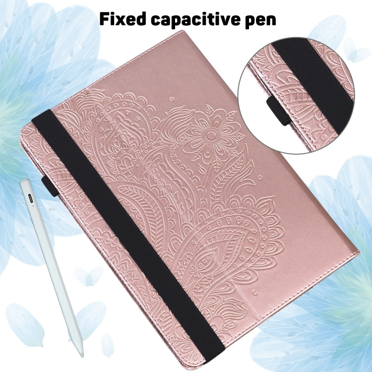 For Amazon Kindle Fire 7 2022 Peacock Embossed Pattern Leather Tablet Case(Gold) - Amazon by PMC TechLife | Online Shopping South Africa | PMC TechLife | Buy Now Pay Later Mobicred