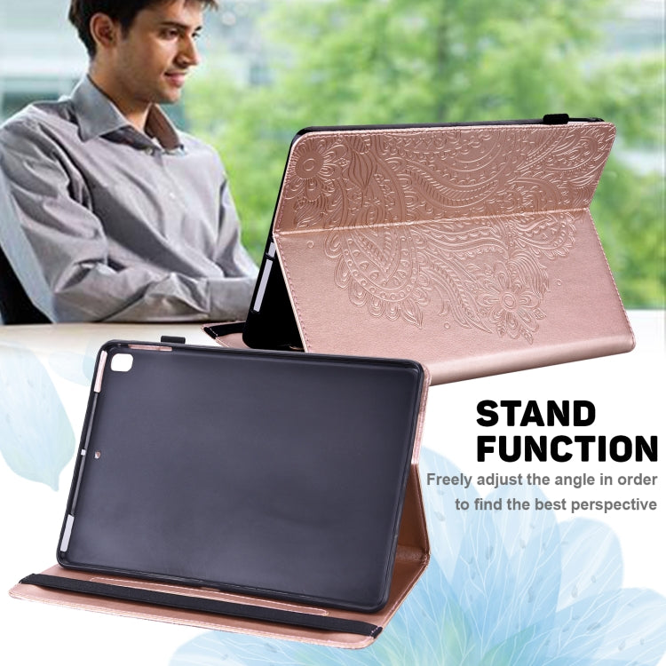 For Amazon Kindle Fire 7 2022 Peacock Embossed Pattern Leather Tablet Case(Gold) - Amazon by PMC TechLife | Online Shopping South Africa | PMC TechLife | Buy Now Pay Later Mobicred