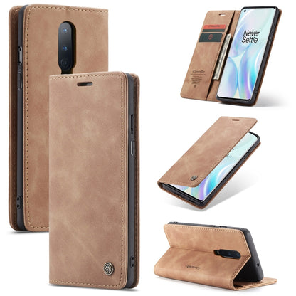 For OnePlus 8 CaseMe Multifunctional Horizontal Flip Leather Case, with Card Slot & Holder & Wallet(Brown) - OnePlus Cases by CaseMe | Online Shopping South Africa | PMC Jewellery | Buy Now Pay Later Mobicred