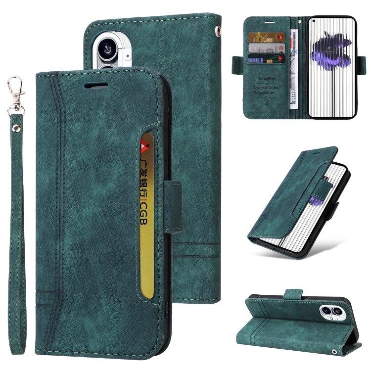 For Nothing Phone 1 BETOPNICE Dual-side Buckle Leather Phone Case(Green) - Nothing Cases by BETOPNICE | Online Shopping South Africa | PMC Jewellery | Buy Now Pay Later Mobicred