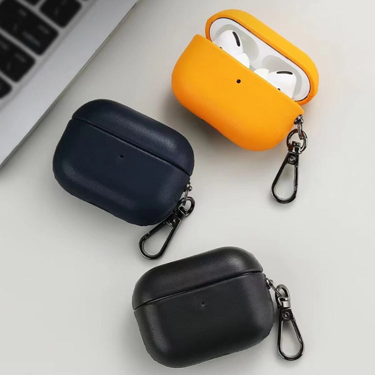 For Apple AirPods 3 PU Leather Wireless Bluetooth Earphone Protective Case(Yellow) - For AirPods 3 by PMC Jewellery | Online Shopping South Africa | PMC Jewellery | Buy Now Pay Later Mobicred