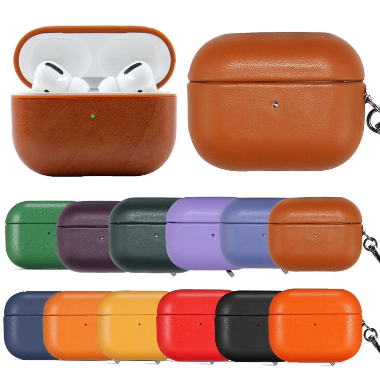 For Apple AirPods Pro PU Leather Wireless Bluetooth Earphone Protective Case(Blue) - For AirPods Pro by PMC Jewellery | Online Shopping South Africa | PMC Jewellery | Buy Now Pay Later Mobicred