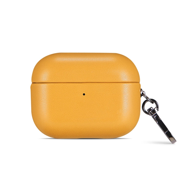 For Apple AirPods Pro 2 PU Leather Wireless Bluetooth Earphone Protective Case(Yellow) - For AirPods Pro 2 by PMC Jewellery | Online Shopping South Africa | PMC Jewellery | Buy Now Pay Later Mobicred