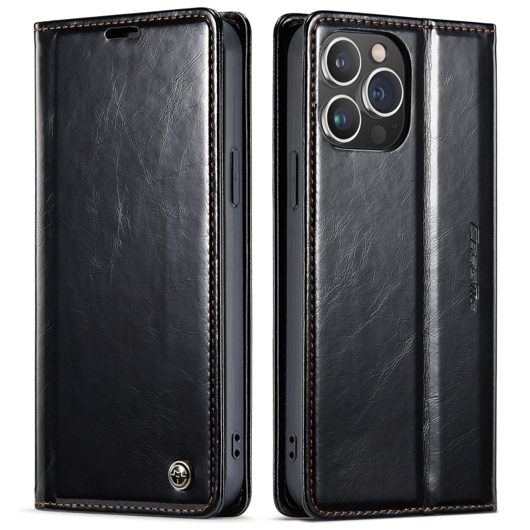 For iPhone 13 Pro CaseMe 003 Crazy Horse Texture Leather Phone Case(Black) - iPhone 13 Pro Cases by CaseMe | Online Shopping South Africa | PMC Jewellery | Buy Now Pay Later Mobicred