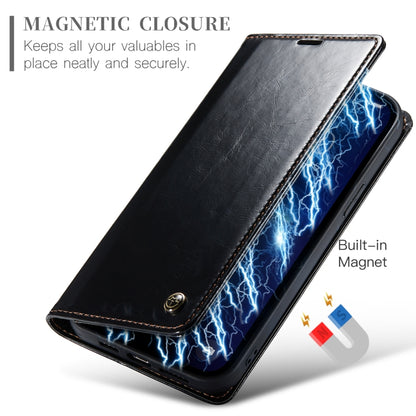 For iPhone 14 Pro CaseMe 003 Crazy Horse Texture Leather Phone Case(Black) - iPhone 14 Pro Cases by CaseMe | Online Shopping South Africa | PMC Jewellery | Buy Now Pay Later Mobicred