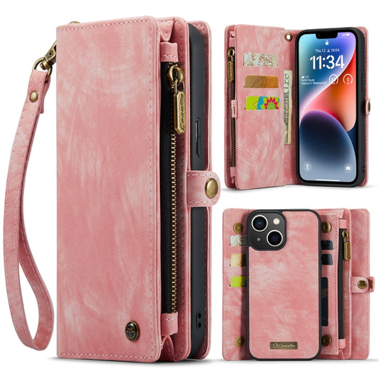 For iPhone 14 CaseMe 008 Detachable Multifunctional Leather Phone Case(Pink) - iPhone 14 Cases by CaseMe | Online Shopping South Africa | PMC Jewellery | Buy Now Pay Later Mobicred