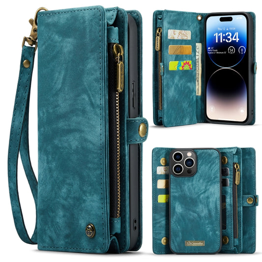 For iPhone 14 Pro Max CaseMe 008 Detachable Multifunctional Leather Phone Case(Blue) - iPhone 14 Pro Max Cases by CaseMe | Online Shopping South Africa | PMC Jewellery | Buy Now Pay Later Mobicred