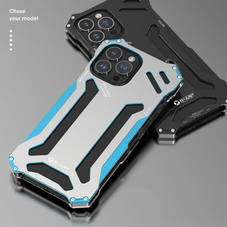 For iPhone 14 R-JUST RJ17 Shockproof Armor Metal Phone Case(Blue) - free shipping - PMC TechLife - Order now!