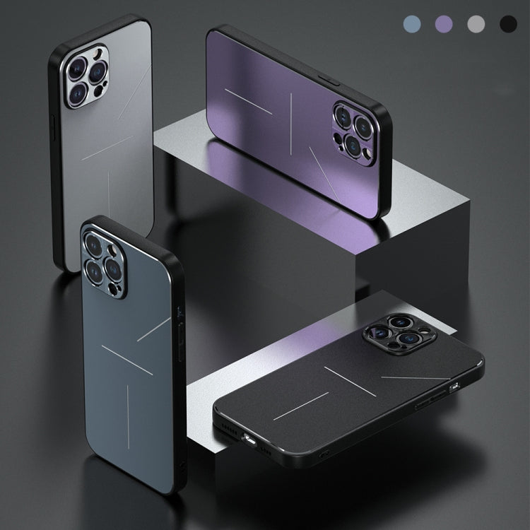 For iPhone 14 Pro R-JUST RJ52 3-Line Style Metal TPU Shockproof Phone Case(Purple) - iPhone 14 Pro Cases by R-JUST | Online Shopping South Africa | PMC Jewellery
