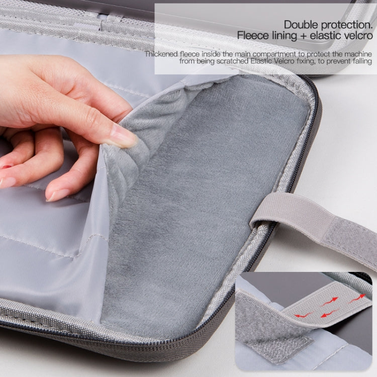 For 12.9-13 inch Laptop Portable Sheepskin Texture Leather Bag(Grey) - 12.1 inch by PMC TechLife | Online Shopping South Africa | PMC TechLife | Buy Now Pay Later Mobicred