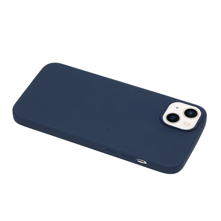 For iPhone 14 Plus Solid Color Frosted Silicone Phone Case(Navy Blue) - iPhone 14 Plus Cases by PMC TechLife | Online Shopping South Africa | PMC TechLife