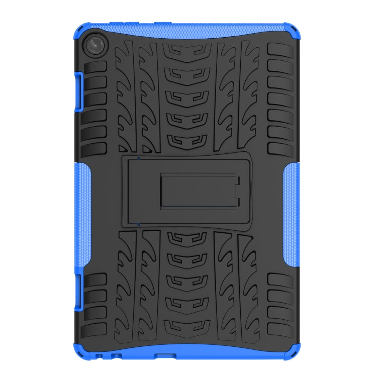 For Lenovo Tab M10 3rd Gen Tire Texture TPU + PC Tablet Case with Holder(Blue) - Lenovo by PMC TechLife | Online Shopping South Africa | PMC TechLife | Buy Now Pay Later Mobicred