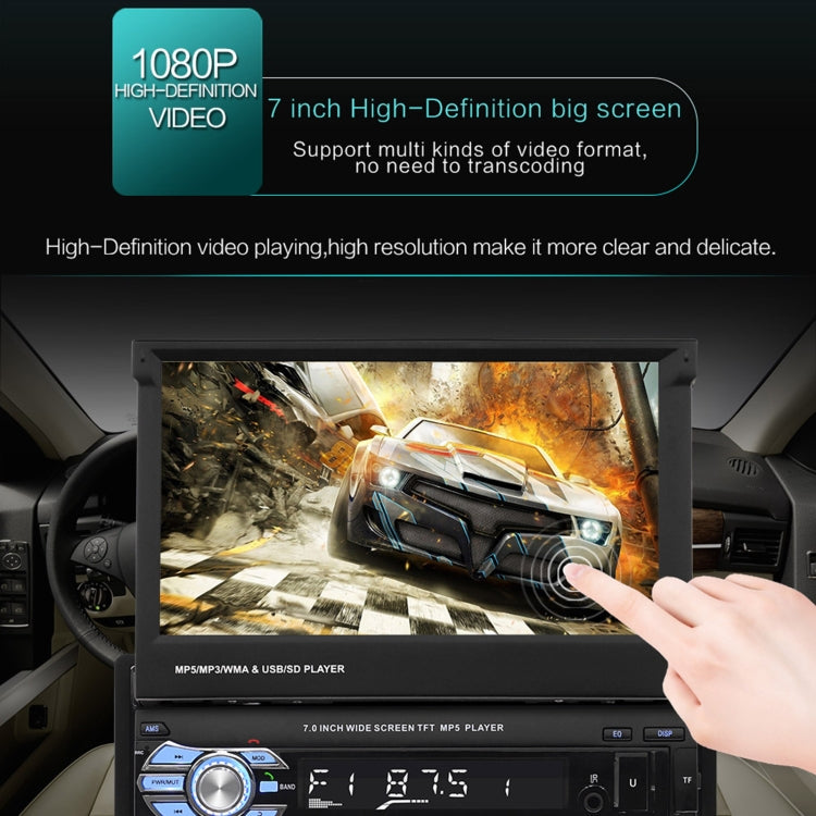 9601 7 inch Car Electric Retractable MP5 Player Supports Bluetooth Hand-free Calling Reverse - Car MP3 & MP4 & MP5 by PMC TechLife | Online Shopping South Africa | PMC TechLife | Buy Now Pay Later Mobicred