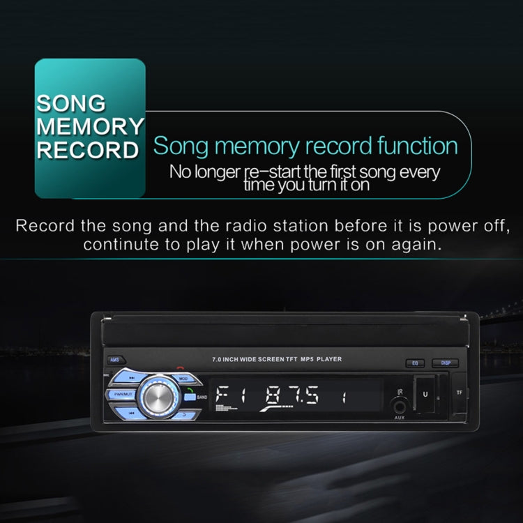 9601 7 inch Car Electric Retractable MP5 Player Supports Bluetooth Hand-free Calling Reverse - Car MP3 & MP4 & MP5 by PMC TechLife | Online Shopping South Africa | PMC TechLife | Buy Now Pay Later Mobicred