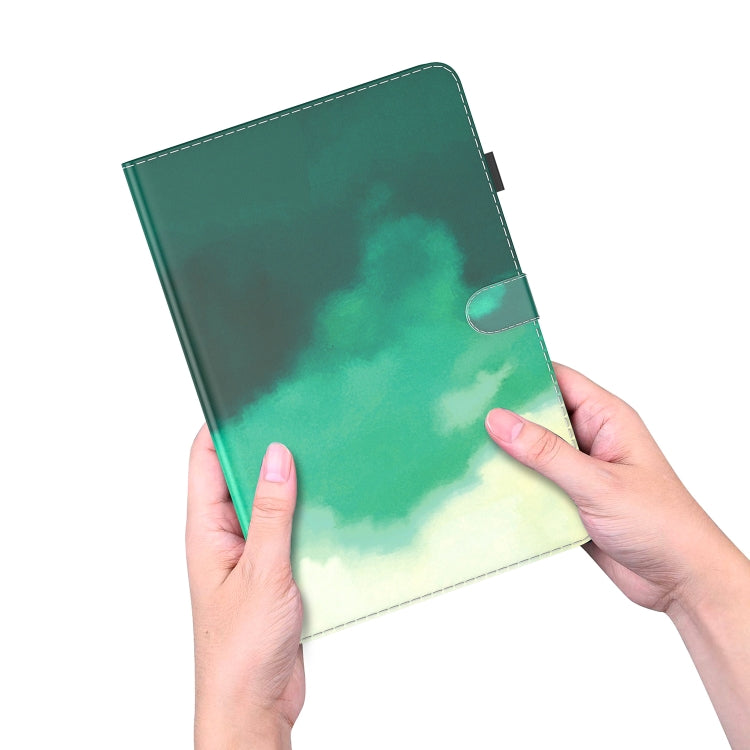 For Amazon Kindle Fire 7 2022 Watercolor Pattern Flip Leather Tablet Case(Cyan Green) - Amazon by PMC TechLife | Online Shopping South Africa | PMC TechLife | Buy Now Pay Later Mobicred