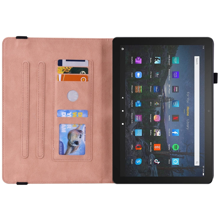 For Amazon Kindle Fire 7 2022 Butterfly Flower Embossed Leather Tablet Case(Rose Gold) - Amazon by PMC TechLife | Online Shopping South Africa | PMC TechLife | Buy Now Pay Later Mobicred