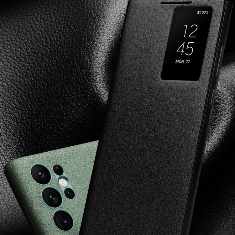 For Samsung Galaxy S22 Ultra 5G QIALINO Magnetic Genuine Leather Phone Case(Black) - free shipping - PMC TechLife - Order now!