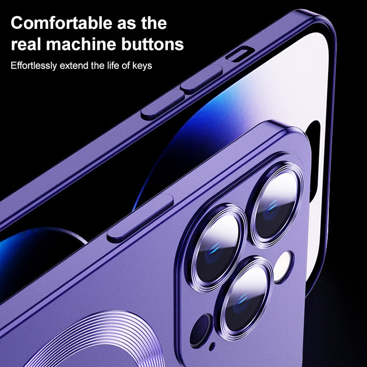 For iPhone 14 Liquid Lens Protector Magsafe Phone Case(Dark Purple) - iPhone 14 Cases by PMC Jewellery | Online Shopping South Africa | PMC Jewellery