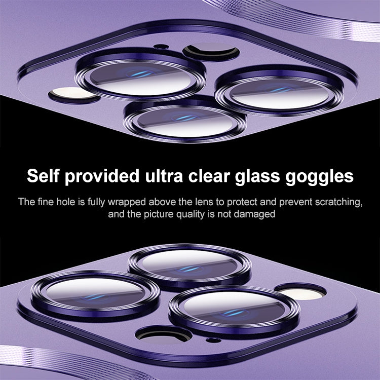 For iPhone 14 Pro Liquid Lens Protector Magsafe Phone Case(Dark Purple) - iPhone 14 Pro Cases by PMC TechLife | Online Shopping South Africa | PMC TechLife