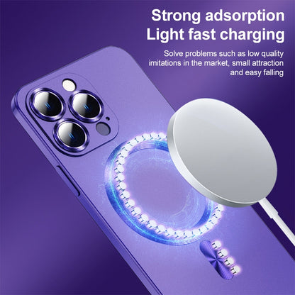 For iPhone 13 Pro Max Liquid Lens Protector Magsafe Phone Case(Dark Purple) - iPhone 13 Pro Max Cases by PMC Jewellery | Online Shopping South Africa | PMC Jewellery