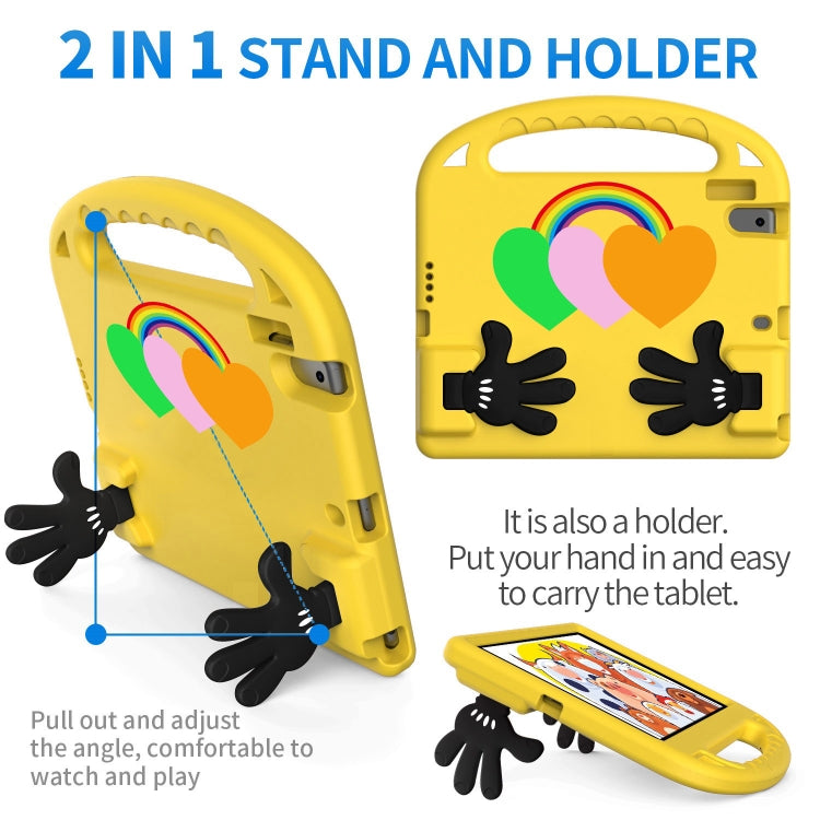 For Huawei MediaPad T5 10 Love Small Palm Holder EVA Tablet Case(Yellow) - Huawei by PMC TechLife | Online Shopping South Africa | PMC TechLife | Buy Now Pay Later Mobicred