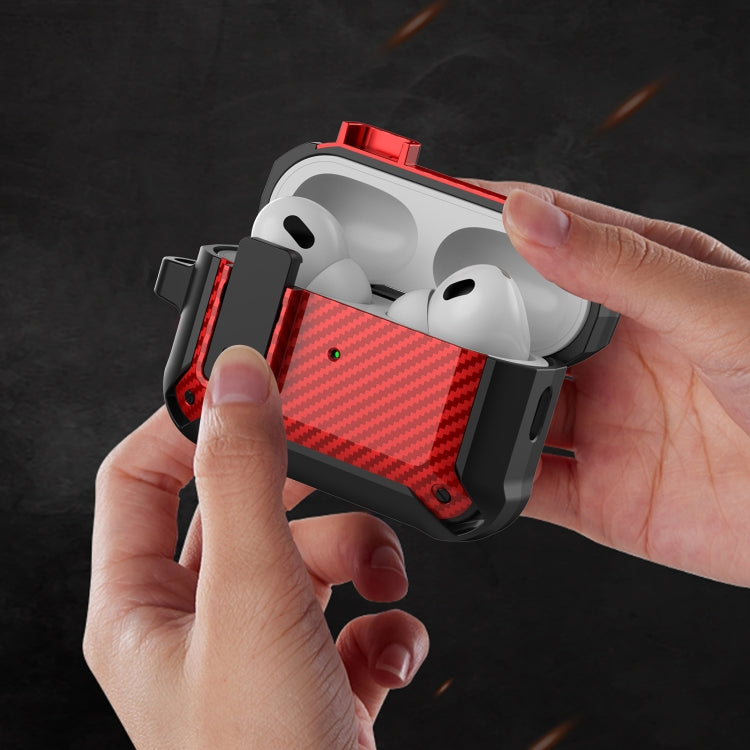 For AirPods Pro 2 Bumblebee Carbon Fiber Earphone Protective Case(Black) - For AirPods Pro 2 by PMC Jewellery | Online Shopping South Africa | PMC Jewellery | Buy Now Pay Later Mobicred