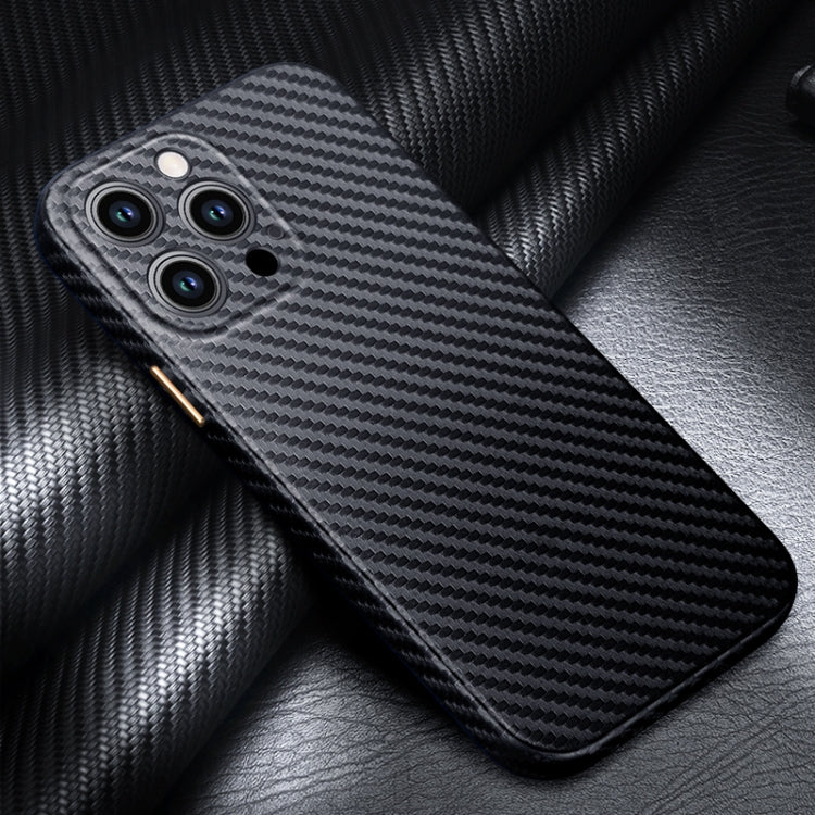 For iPhone 14 Pro R-JUST Carbon Fiber Texture Kevlar Phone Case(Black) - iPhone 14 Pro Cases by R-JUST | Online Shopping South Africa | PMC Jewellery