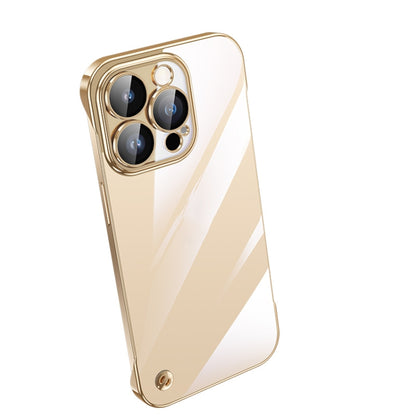 For iPhone 13 Pro Electroplating Frameless Clear PC Phone Case(Gold) - iPhone 13 Pro Cases by PMC Jewellery | Online Shopping South Africa | PMC Jewellery | Buy Now Pay Later Mobicred