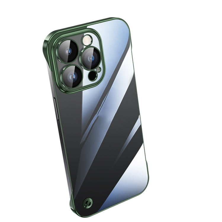 For iPhone 12 Pro Electroplating Frameless Clear PC Phone Case(Green) - iPhone 12 / 12 Pro Cases by PMC Jewellery | Online Shopping South Africa | PMC Jewellery | Buy Now Pay Later Mobicred