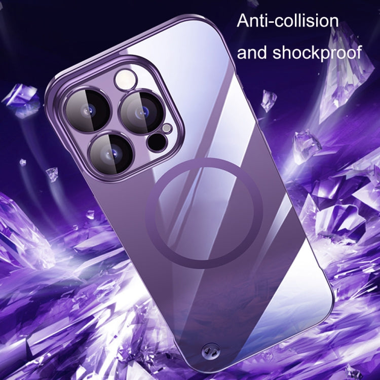 For iPhone 12 Pro Electroplating Frameless Magsafe Magnetic PC Phone Case(Deep Purple) - iPhone 12 / 12 Pro Cases by PMC Jewellery | Online Shopping South Africa | PMC Jewellery | Buy Now Pay Later Mobicred