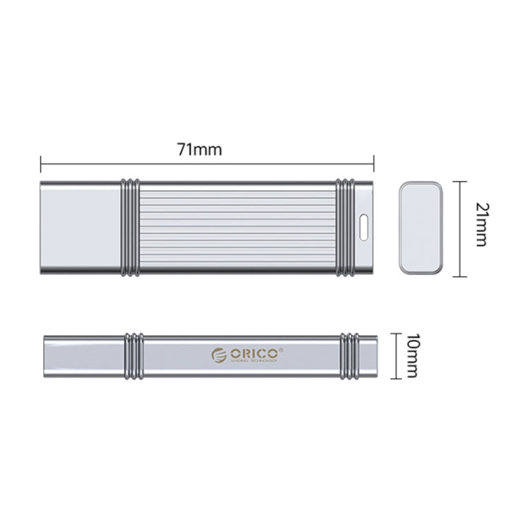 ORICO 256GB Type-C USB3.2 Gen1 USB Flash Drive, Read 260MB/s, Write 50MB/s (Silver) - free shipping - PMC Jewellery - Order now!