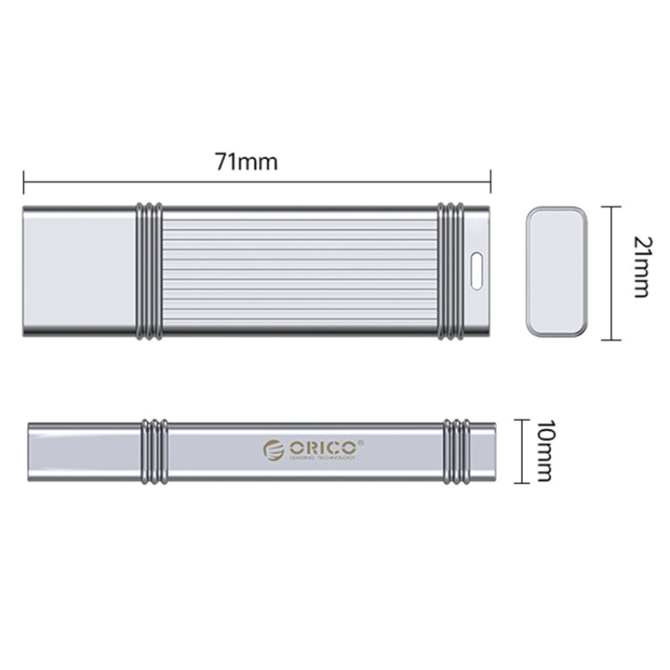 ORICO USB Flash Drive, Read: 100MB/s, Write: 50MB/s, Memory:128GB, Port:USB-A(Silver) - USB Flash Drives by ORICO | Online Shopping South Africa | PMC Jewellery | Buy Now Pay Later Mobicred