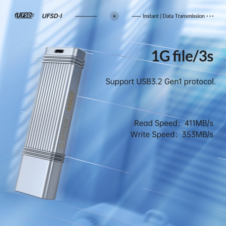 ORICO UFS Flash Drive, Read: 411MB/s, Write: 353MB/s, Memory:512GB, Port:USB-A(Silver) - USB Flash Drives by ORICO | Online Shopping South Africa | PMC Jewellery | Buy Now Pay Later Mobicred