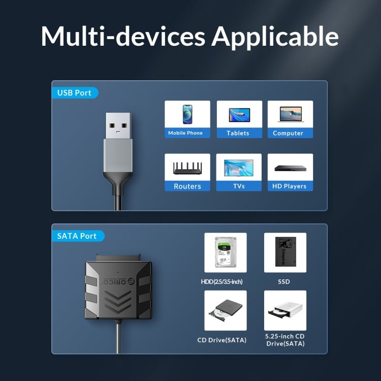 ORICO UTS1 USB 2.0 2.5-inch SATA HDD Adapter with Silcone Case, Cable Length:0.3m - USB to IDE / SATA by ORICO | Online Shopping South Africa | PMC Jewellery | Buy Now Pay Later Mobicred