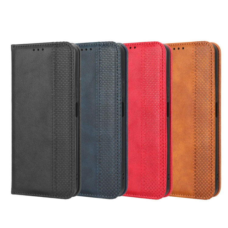 For Blackview BV7100 Magnetic Buckle Retro Texture Leather Phone Case(Blue) - More Brand by PMC TechLife | Online Shopping South Africa | PMC TechLife