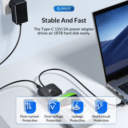 ORICO UTS1 USB 3.0 2.5-inch SATA HDD Adapter with 12V 2A Power Adapter, Cable Length:1m(EU Plug) - USB to IDE / SATA by ORICO | Online Shopping South Africa | PMC Jewellery | Buy Now Pay Later Mobicred