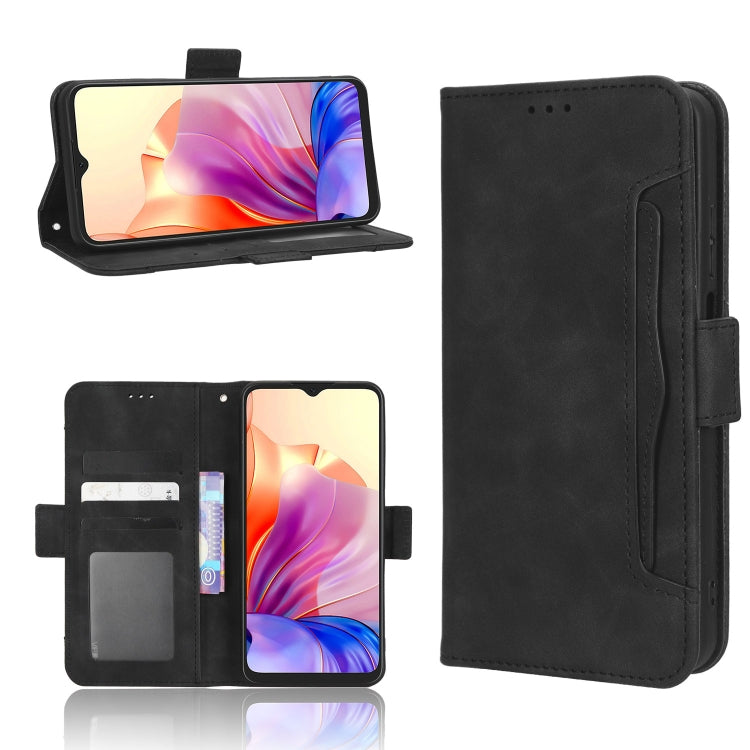 For Blackview OSCAL C80 Skin Feel Calf Texture Card Slots Leather Phone Case(Black) - More Brand by PMC Jewellery | Online Shopping South Africa | PMC Jewellery | Buy Now Pay Later Mobicred