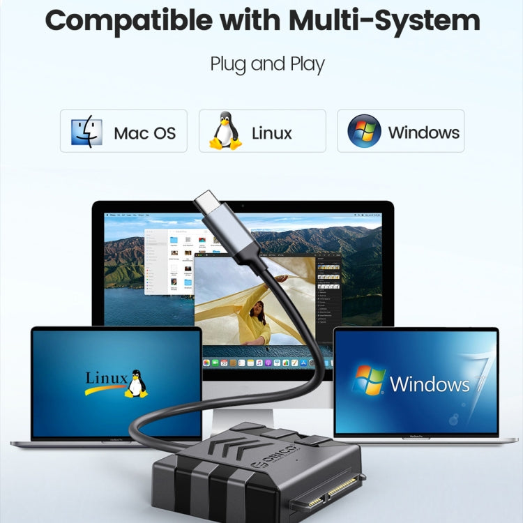 ORICO UTS1 Type-C / USB-C USB 3.0 2.5-inch SATA HDD Adapter with 12V 2A Power Adapter, Cable Length:1m(US Plug) - free shipping - PMC Jewellery - Order now!