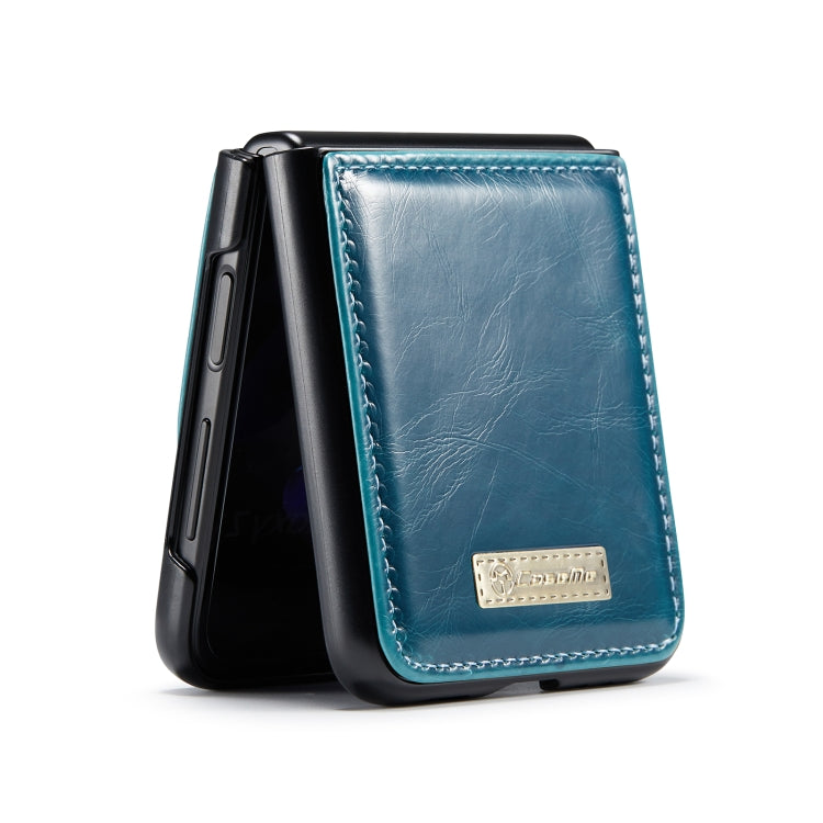 For Samsung Galaxy Z Flip4 CaseMe 003 Crazy Horse Texture Leather Phone Case(Blue) - Galaxy Z Flip4 5G Cases by CaseMe | Online Shopping South Africa | PMC Jewellery | Buy Now Pay Later Mobicred