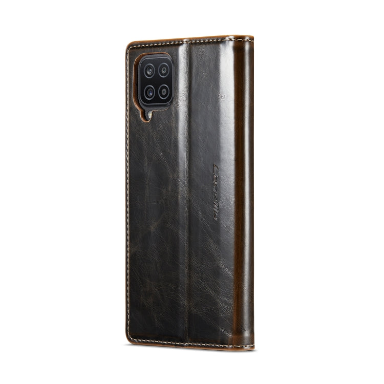 For Samsung Galaxy A12 CaseMe 003 Crazy Horse Texture Leather Phone Case(Coffee) - Galaxy Phone Cases by CaseMe | Online Shopping South Africa | PMC Jewellery | Buy Now Pay Later Mobicred